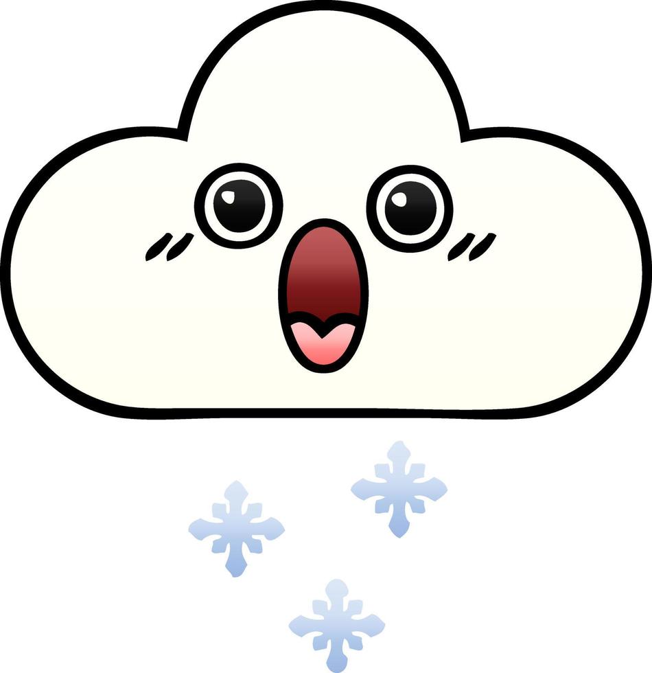 gradient shaded cartoon snow cloud vector