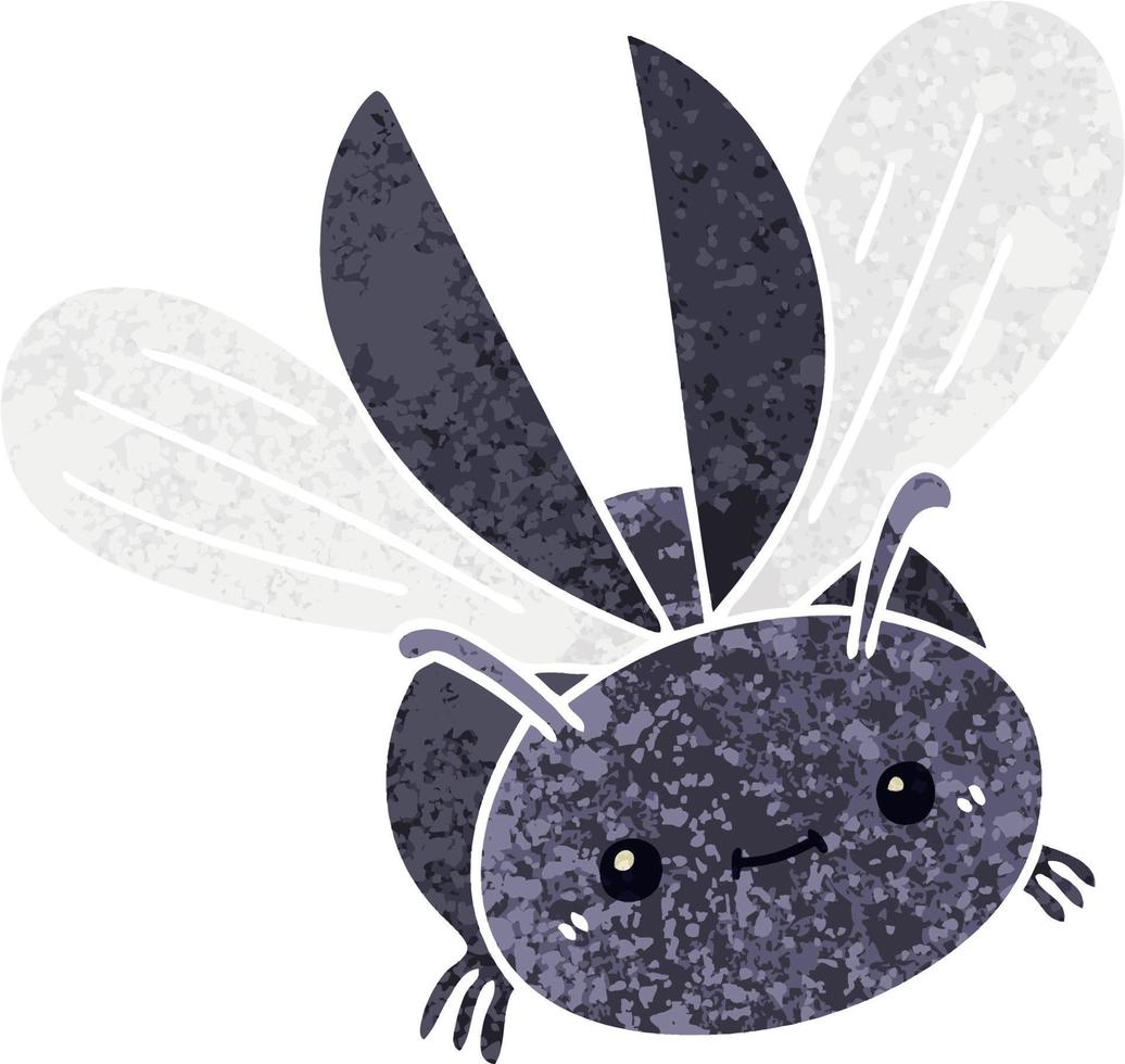 quirky retro illustration style cartoon flying beetle vector