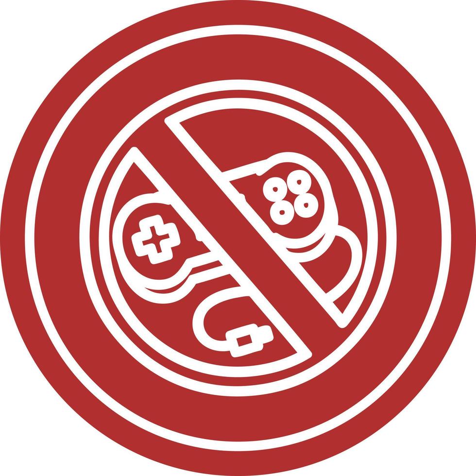 no gaming circular icon vector