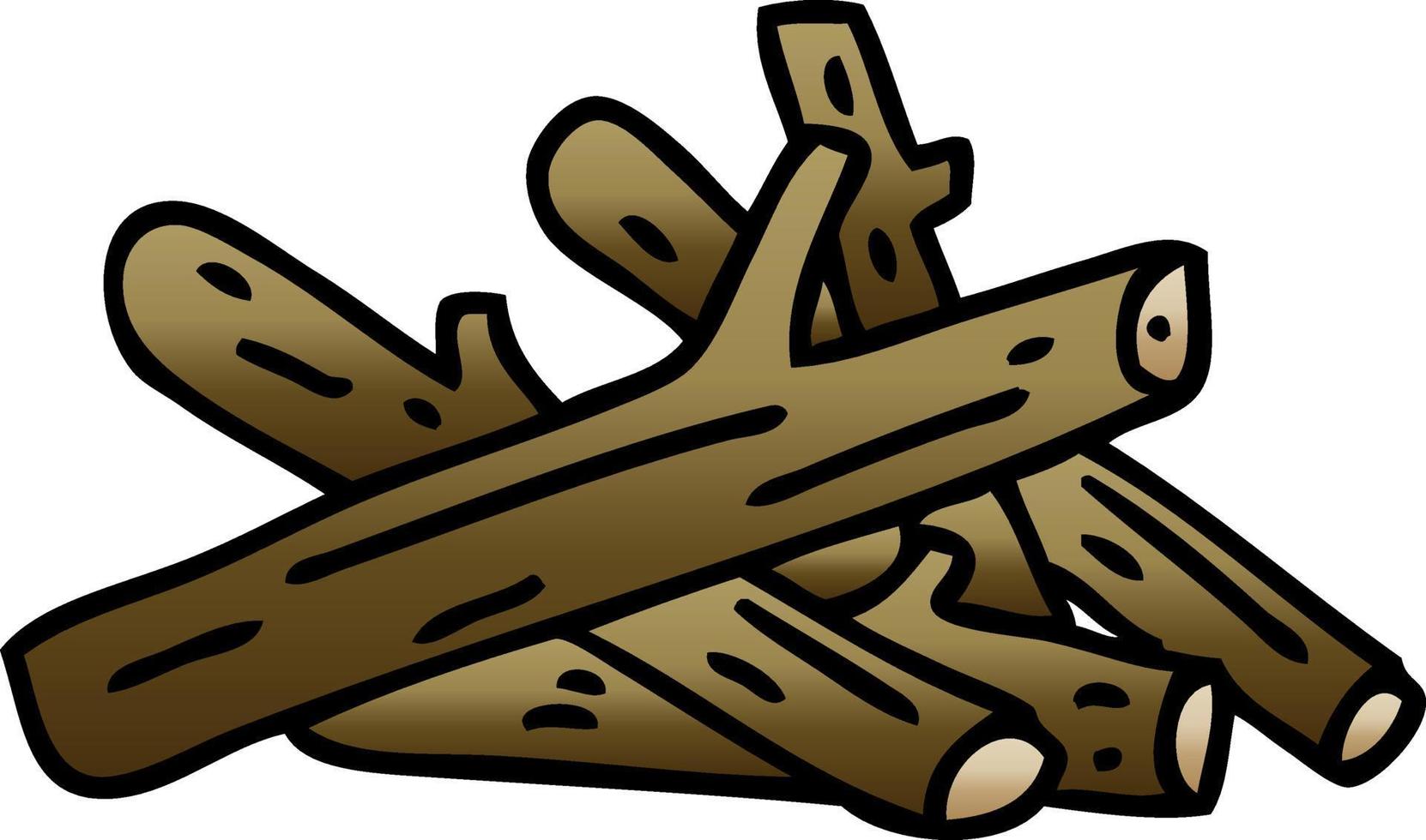 quirky gradient shaded cartoon logs vector