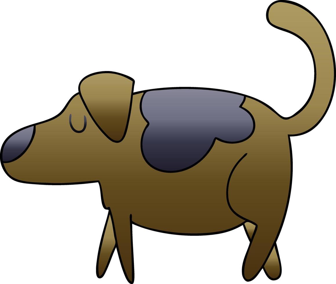 quirky gradient shaded cartoon dog vector