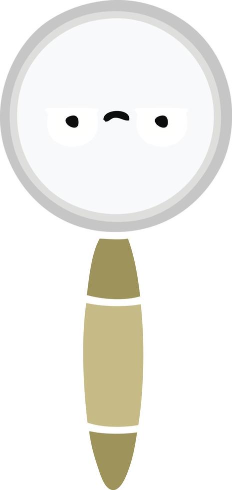 flat color retro cartoon magnifying glass vector