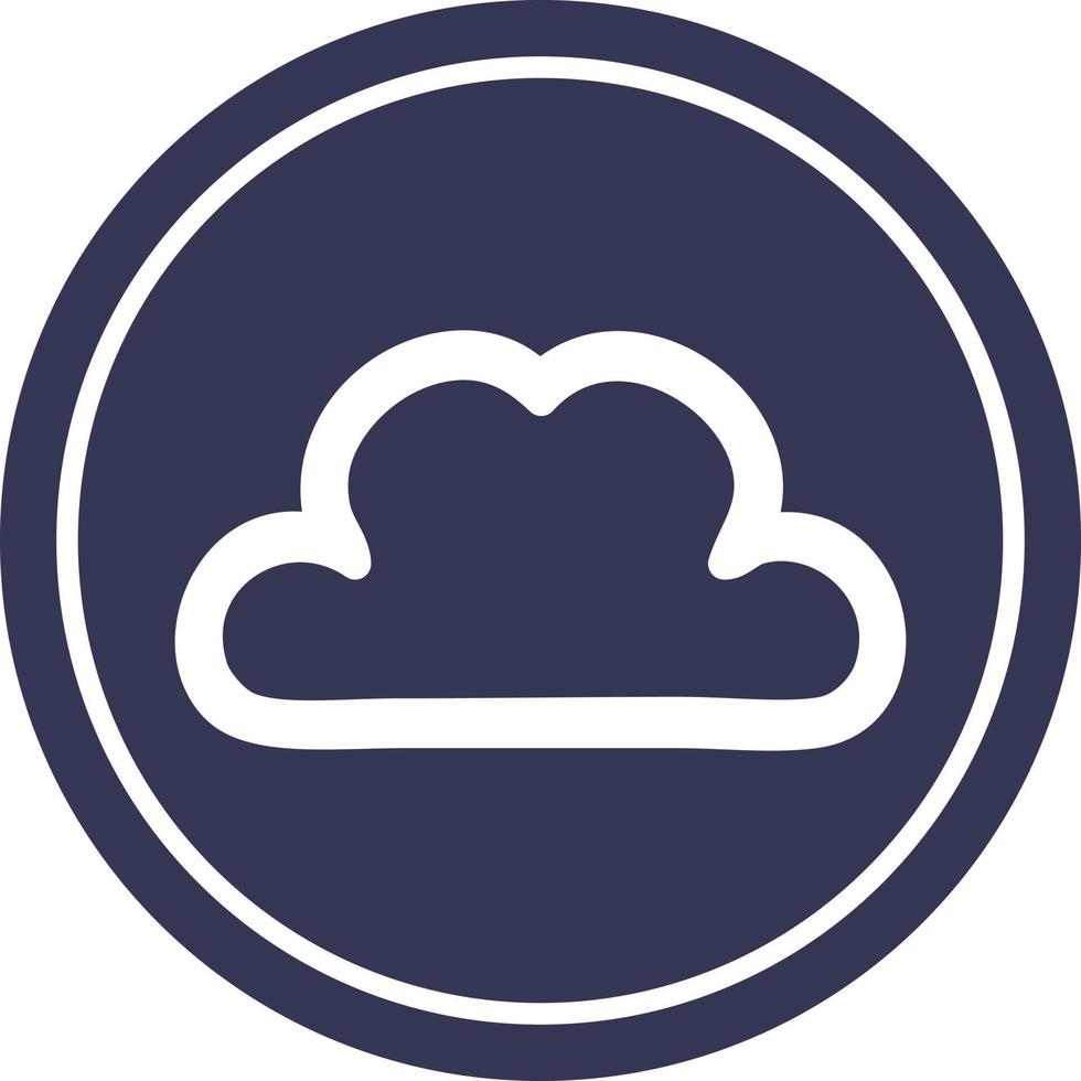 simple cloud circular icon vector