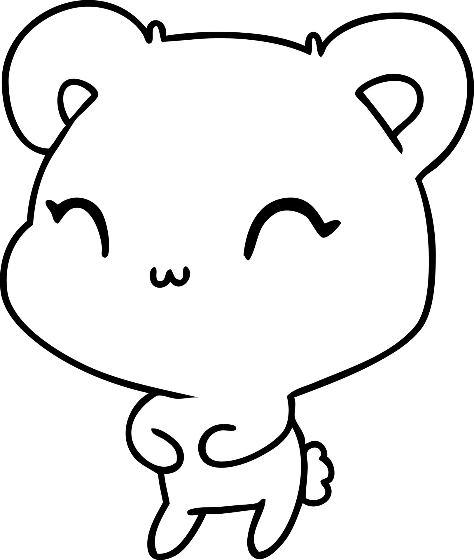 line drawing kawaii cute teddy bear 11750504 Vector Art at Vecteezy