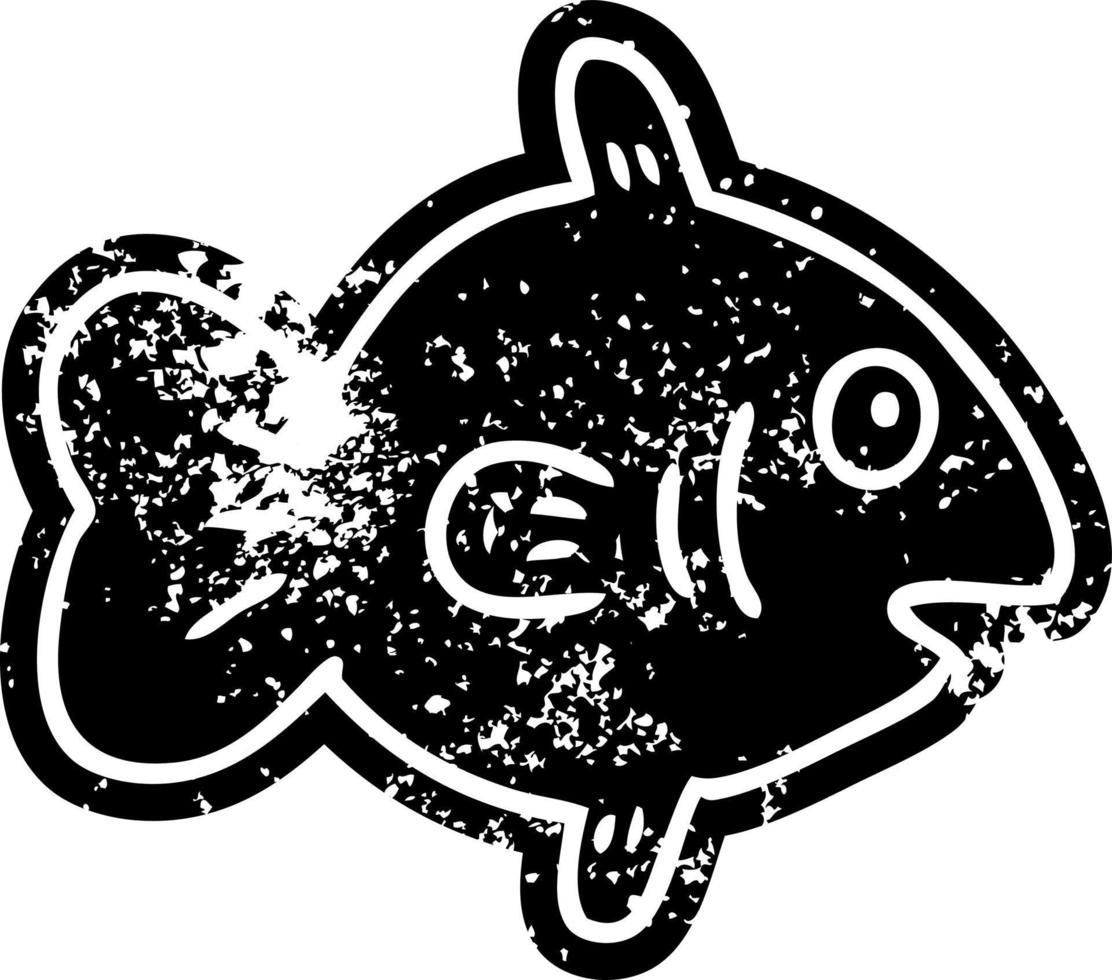 grunge icon drawing of a marine fish vector