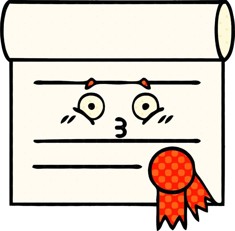 comic book style cartoon certificate vector