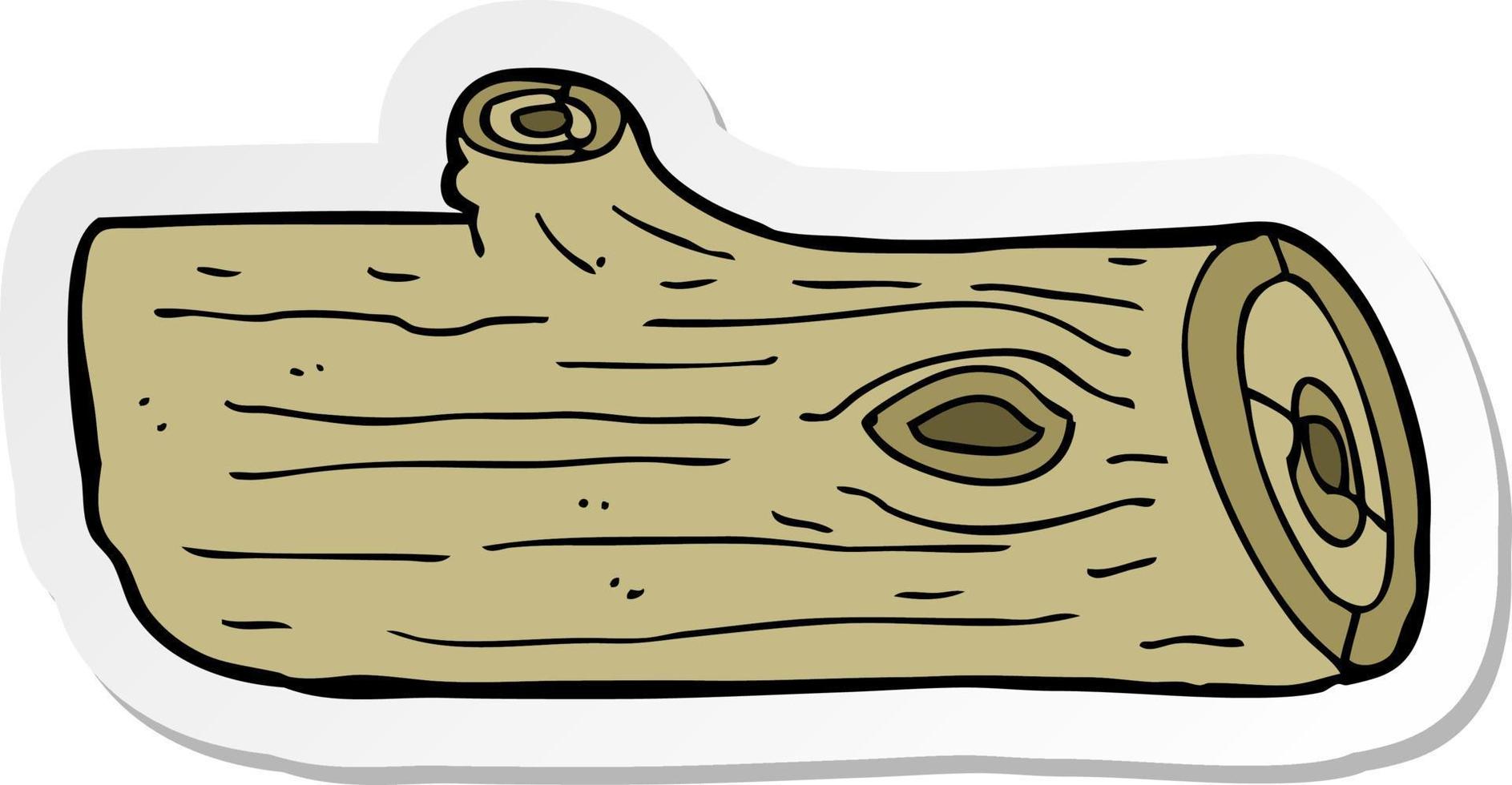 sticker of a cartoon log vector