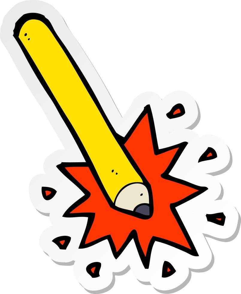 sticker of a cartoon pencil vector