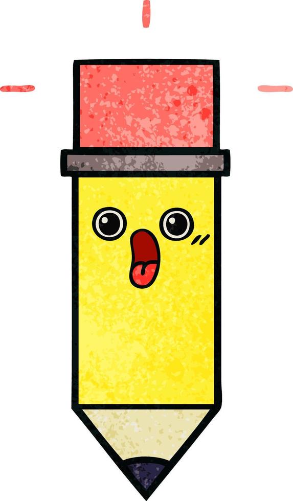 retro grunge texture cartoon pencil vector