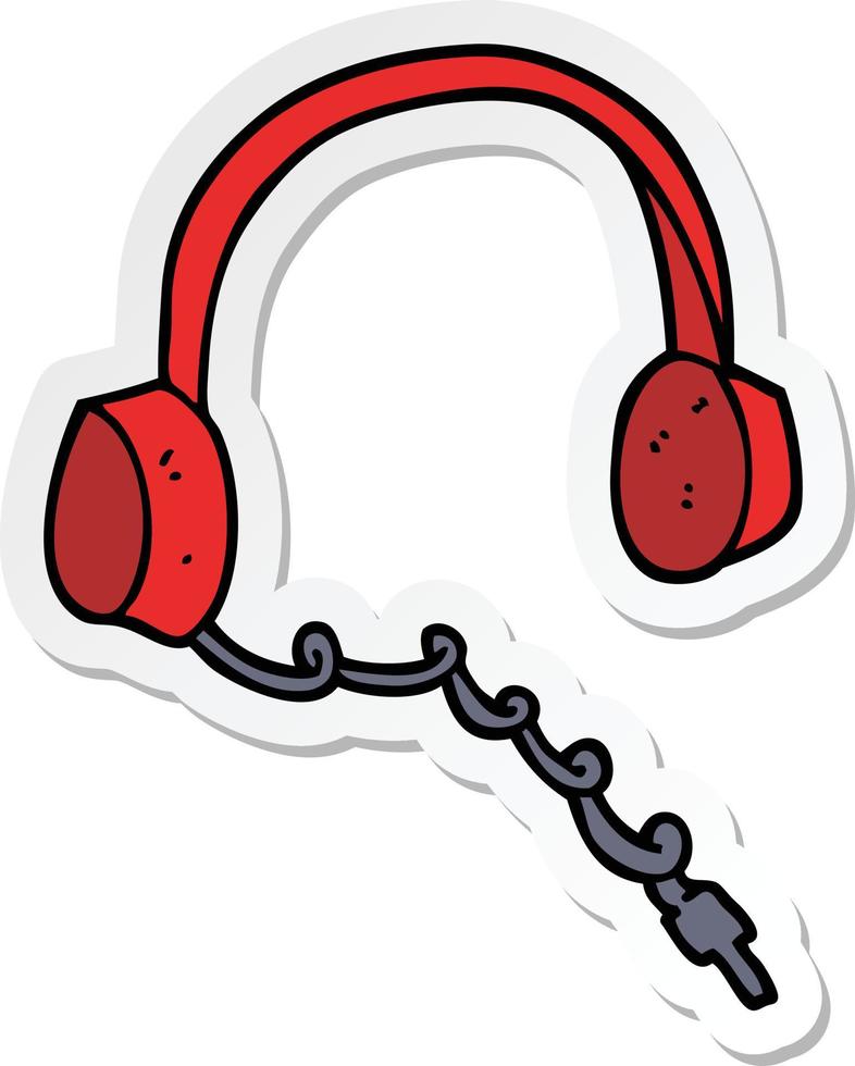 sticker of a cartoon headphones vector