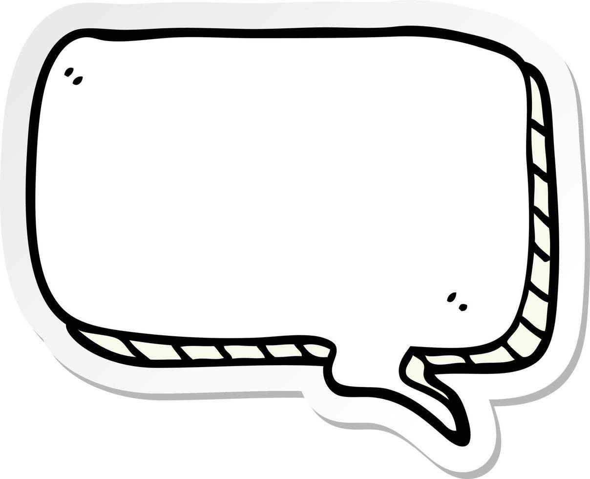 sticker of a cartoon speech bubble vector