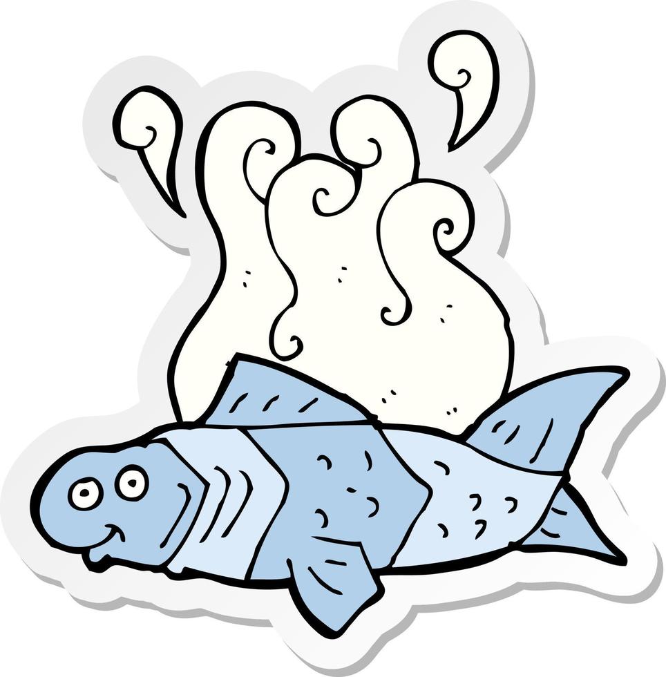 sticker of a cartoon funny fish vector