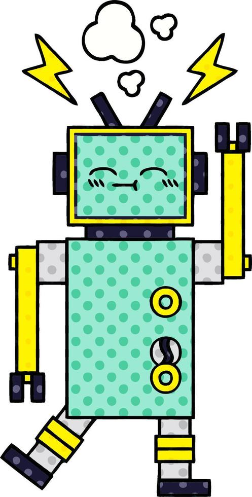 comic book style cartoon robot vector