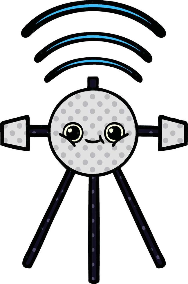 comic book style cartoon satellite vector