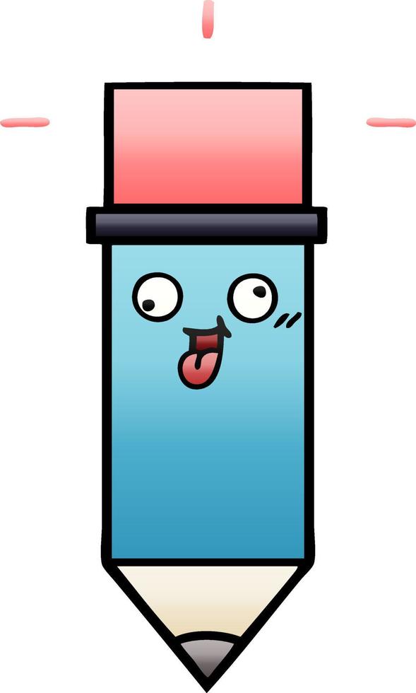 gradient shaded cartoon pencil vector