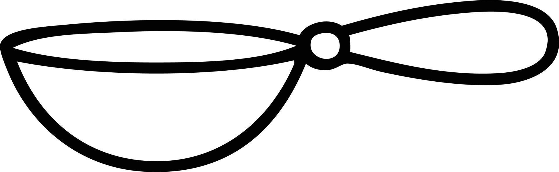 line drawing cartoon measuring spoon vector