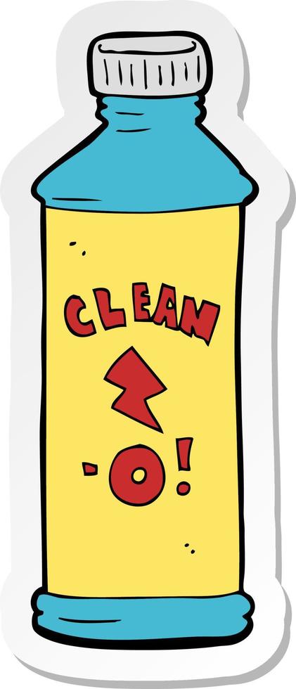 sticker of a cartoon cleaning product vector