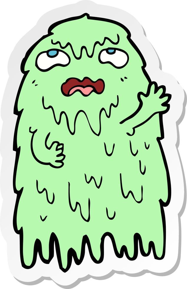 sticker of a gross cartoon ghost vector