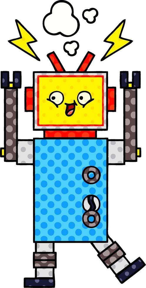 robot de dibujos animados de estilo cómic vector