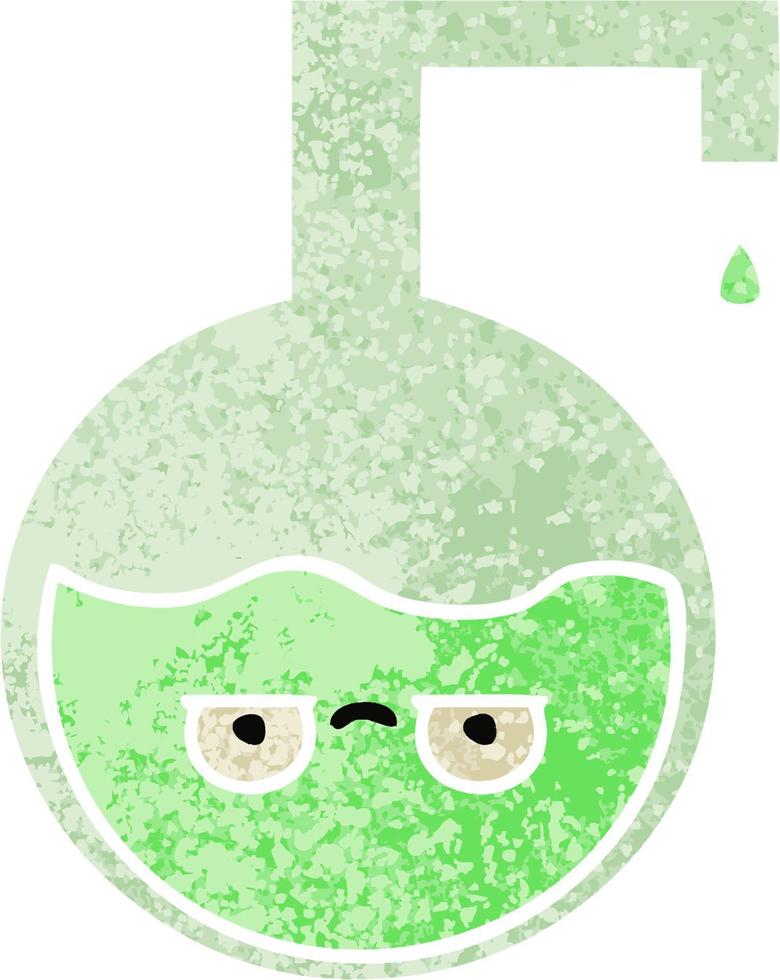 retro illustration style cartoon science experiment vector