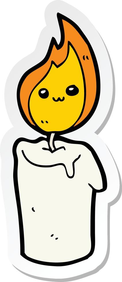 sticker of a cartoon candle character vector