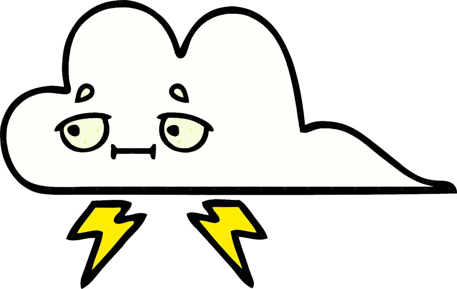 comic book style cartoon thunder cloud vector