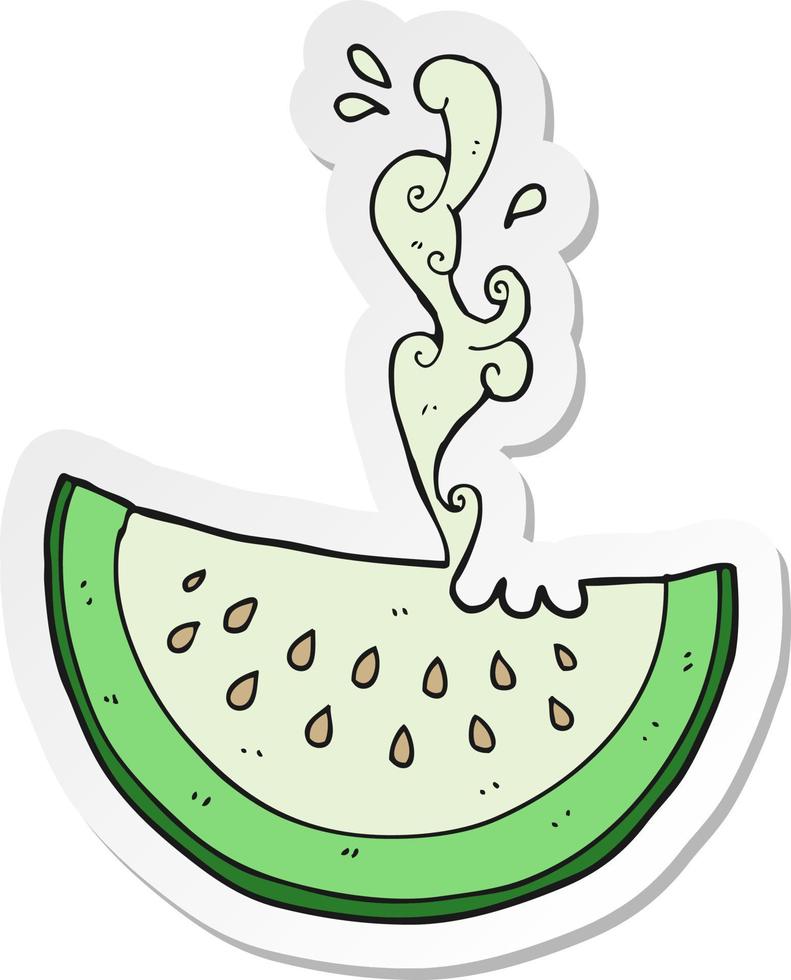 sticker of a cartoon melon slice vector