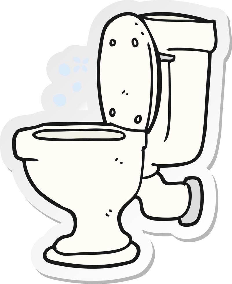 sticker of a cartoon toilet vector