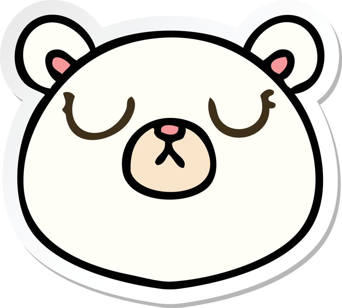 sticker of a quirky hand drawn cartoon polar bear vector