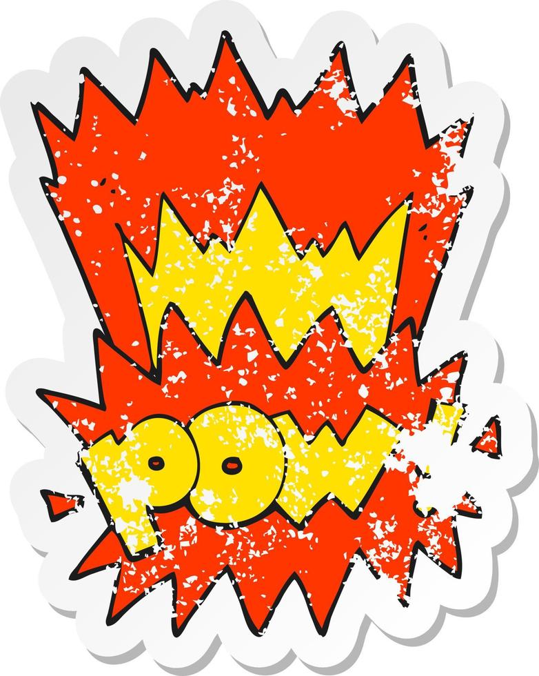 retro distressed sticker of a cartoon pow symbol vector