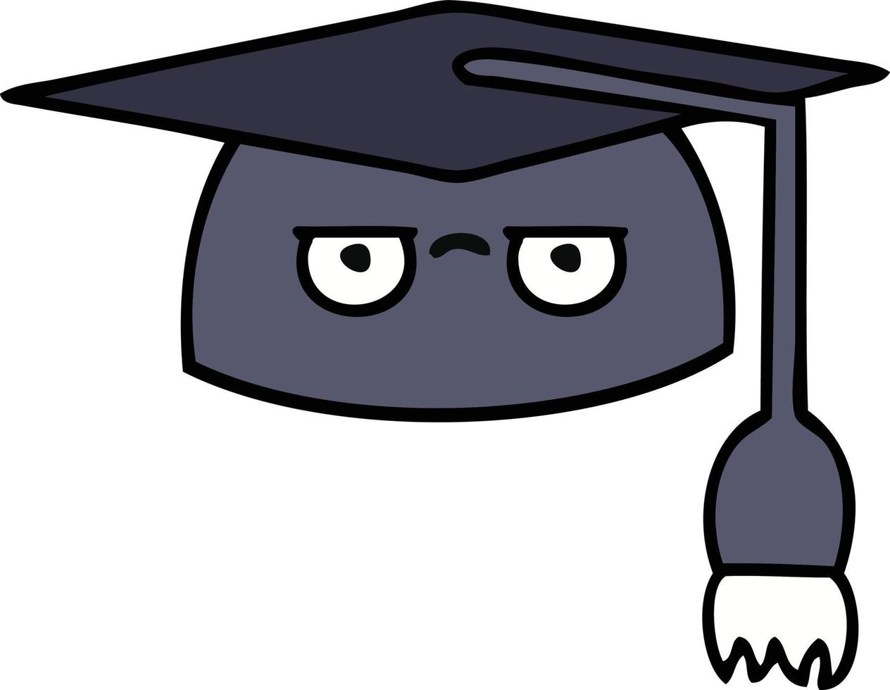 cute cartoon graduation hat vector