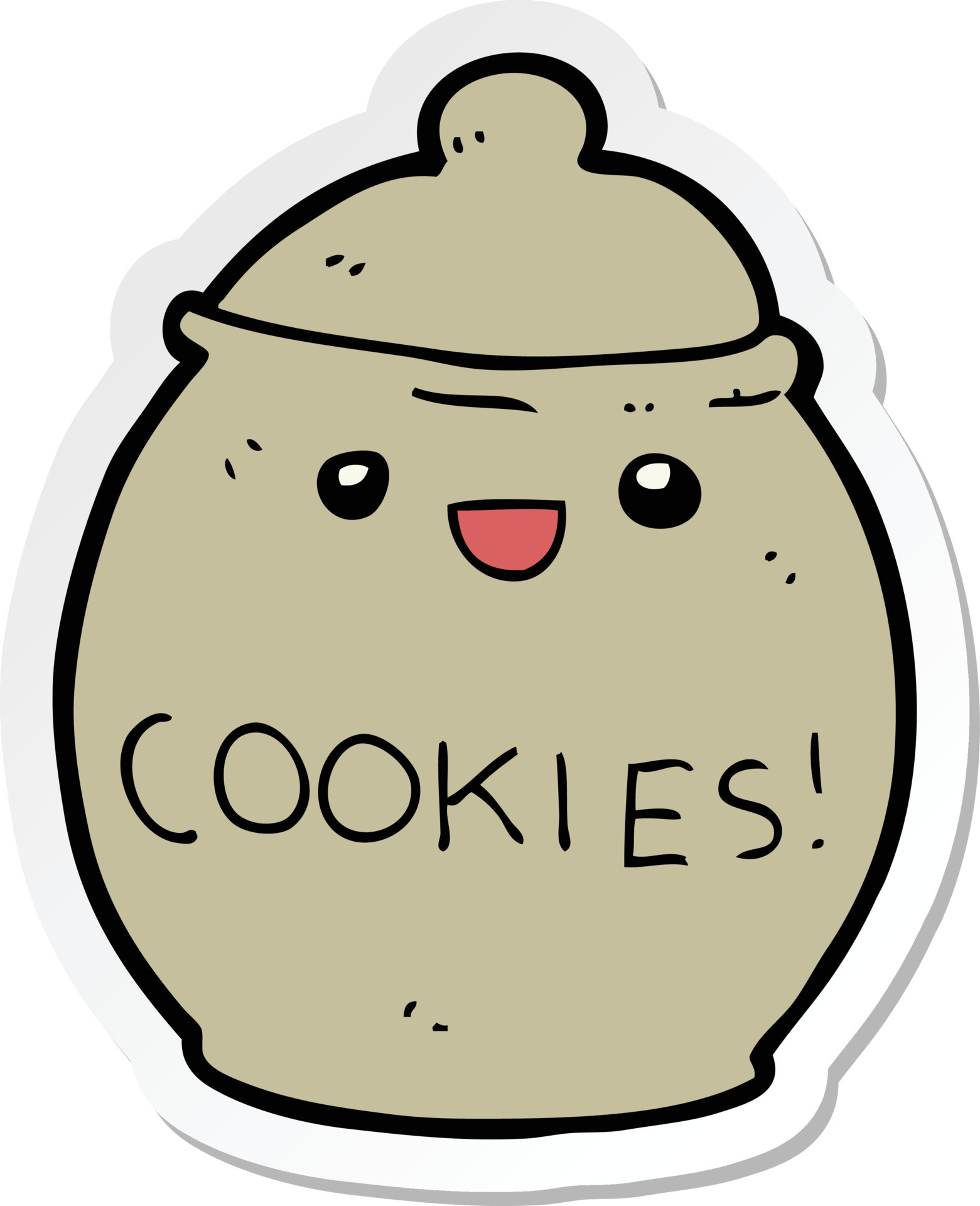 sticker of a cute cartoon cookie jar 11751315 Vector Art at Vecteezy