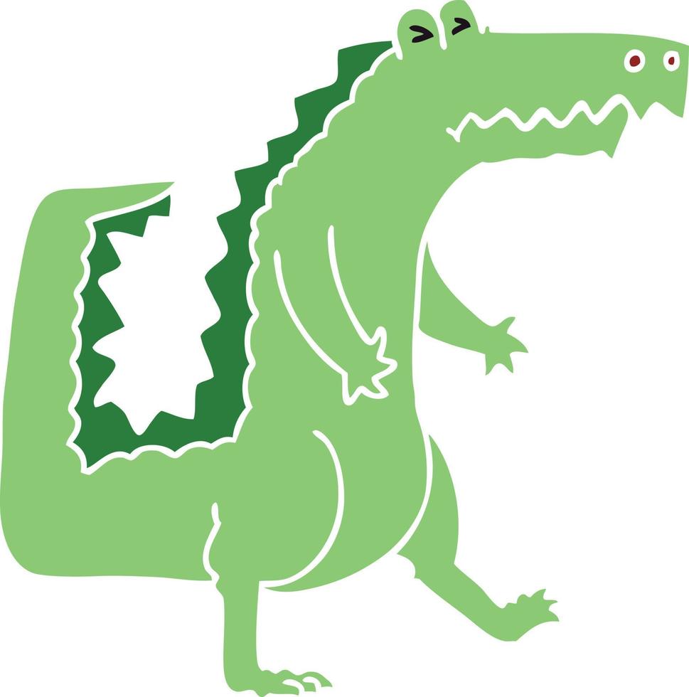 quirky hand drawn cartoon crocodile vector