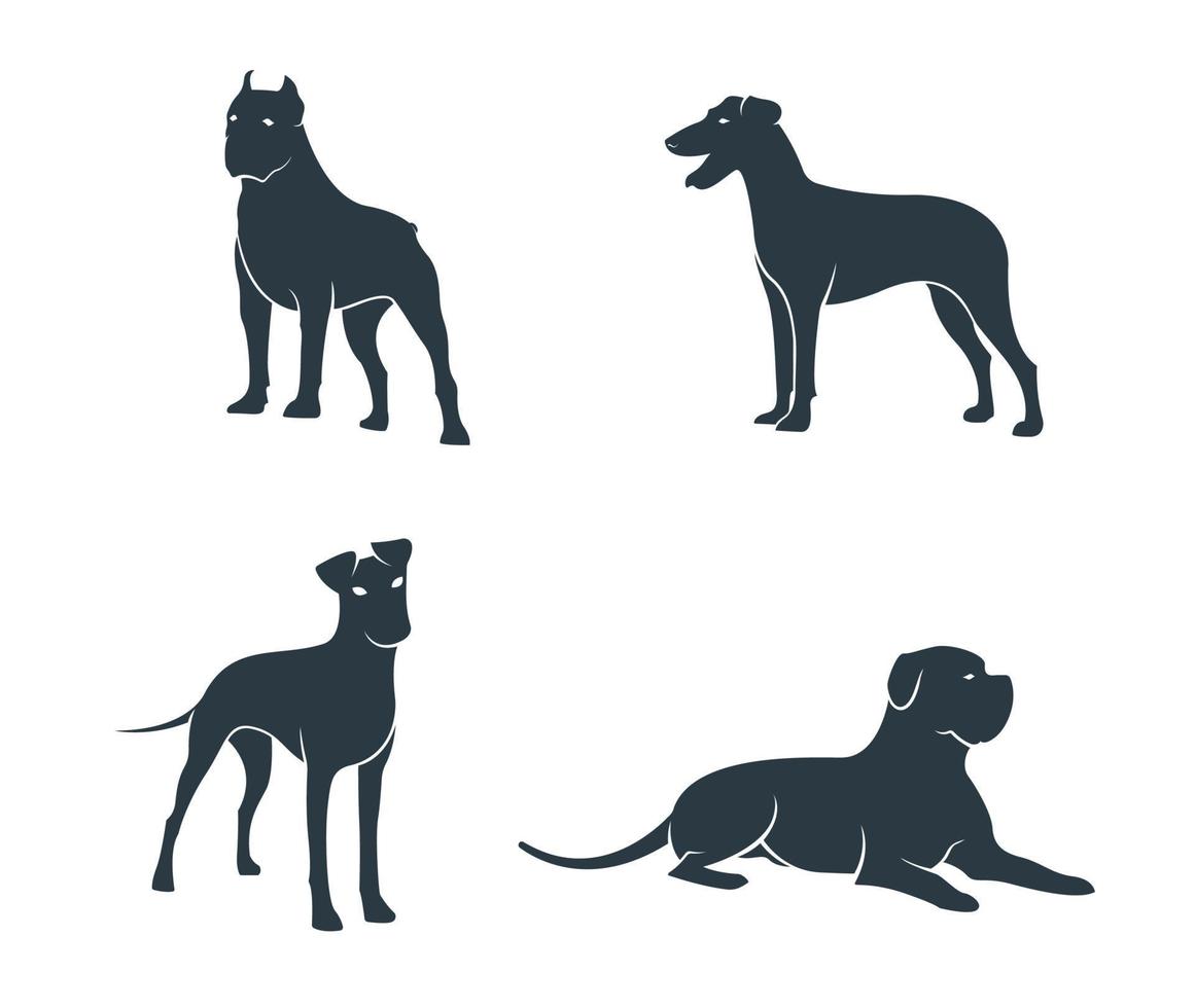 icono de perros negros vector