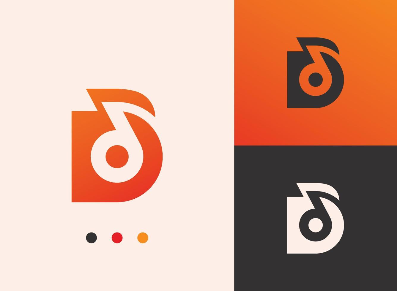 Letter D Music Logo vector