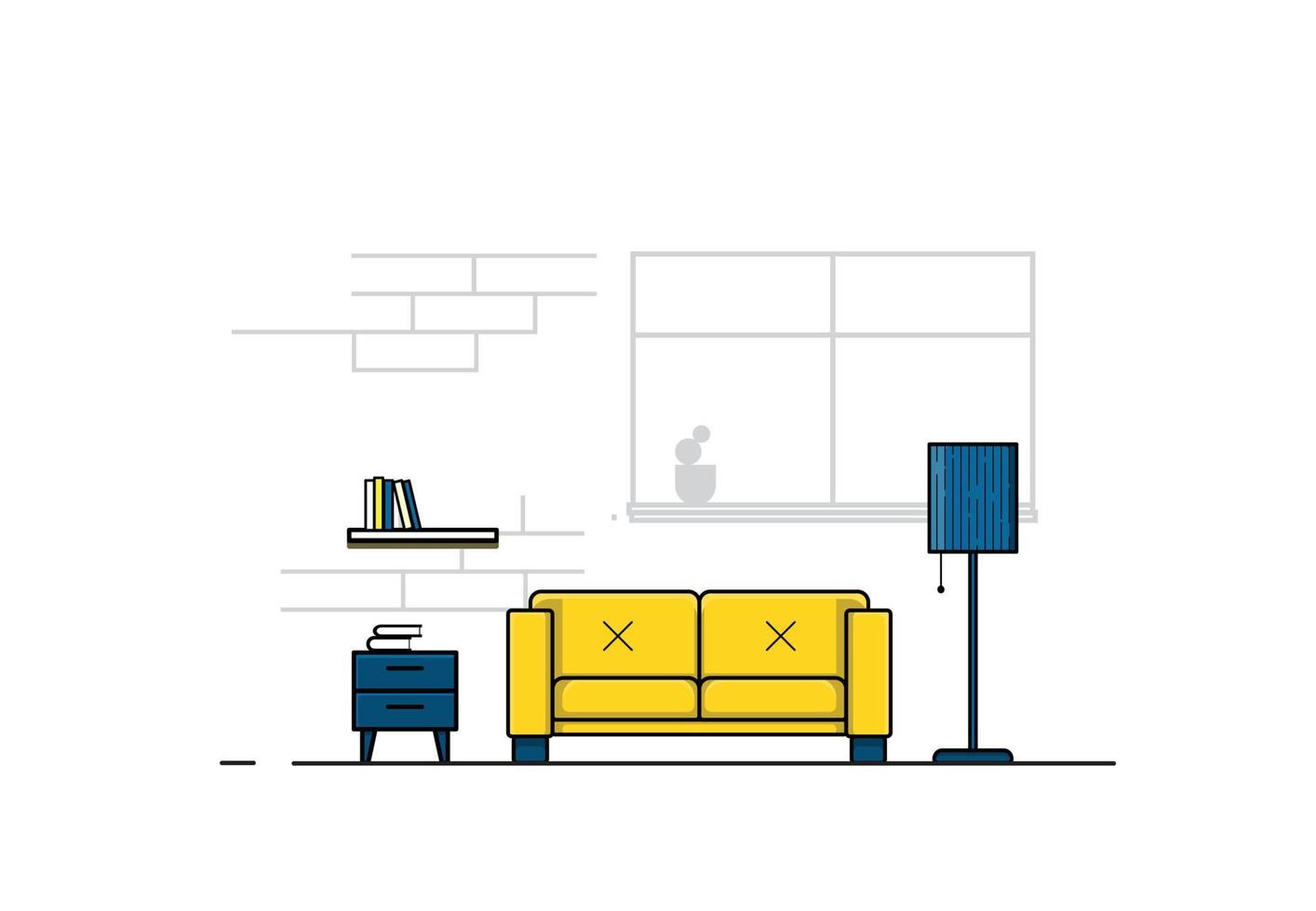 Interior Living Room Illustration vector