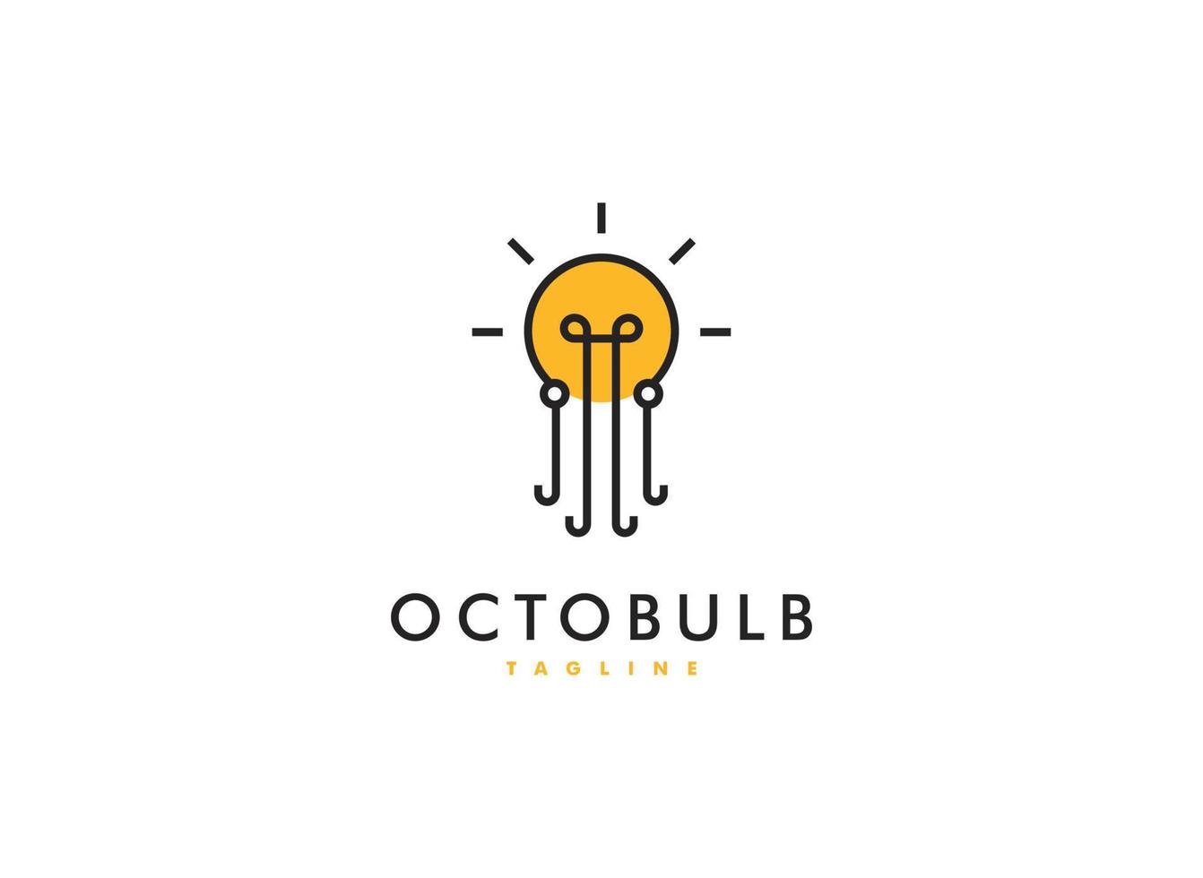 Octopus Bulb Logo vector