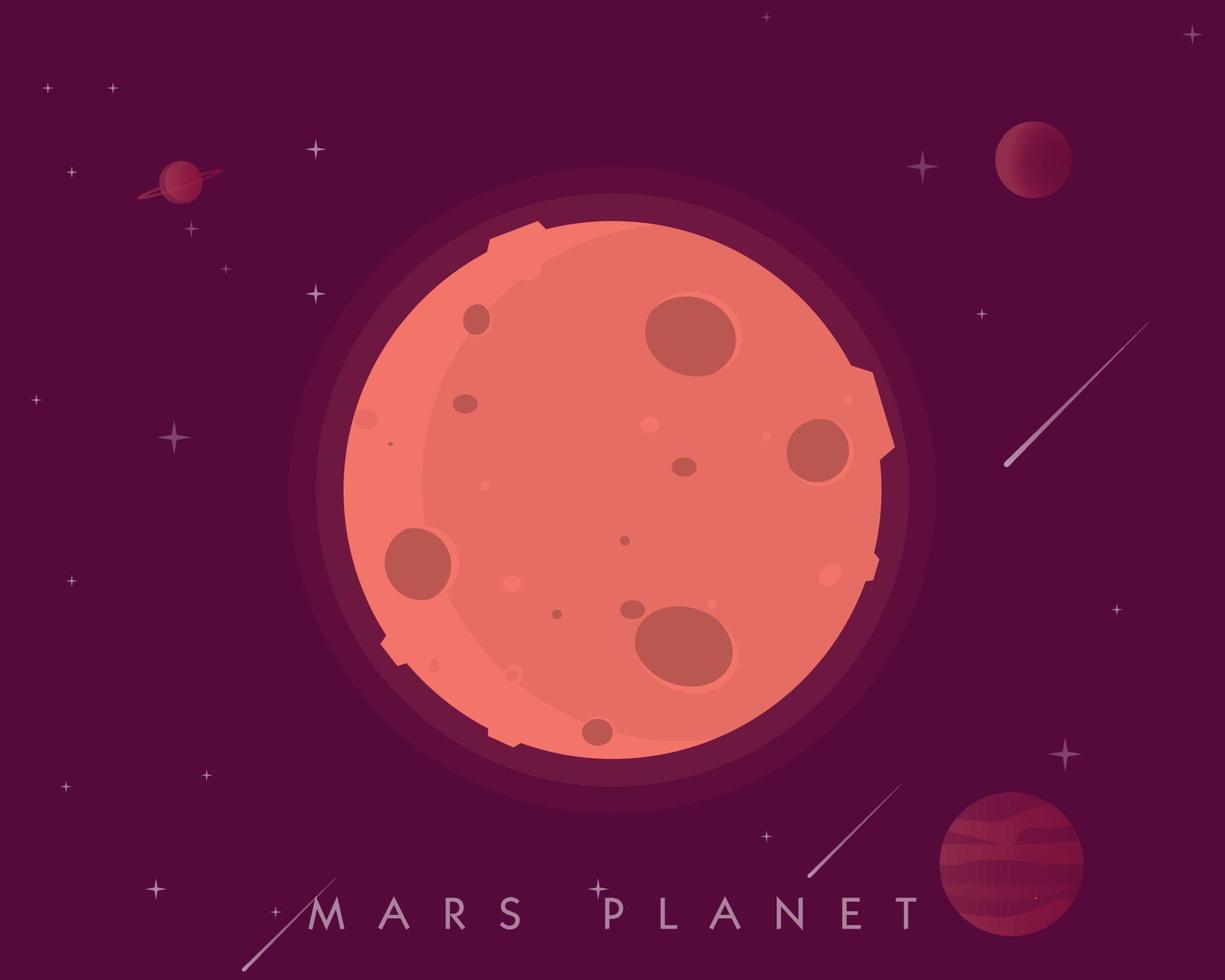 Planet Mars in Space vector