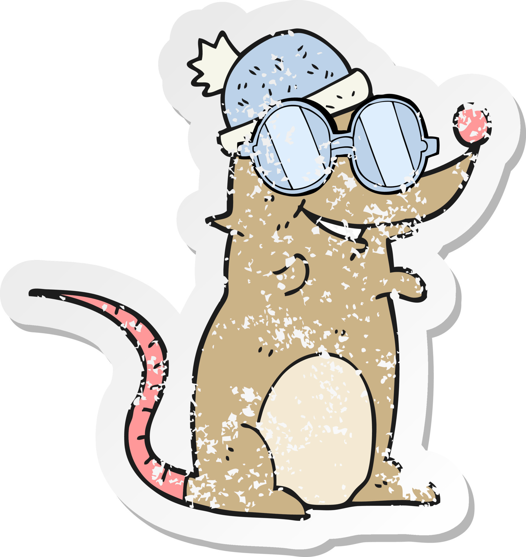 retro distressed sticker of a cartoon mouse wearing glasses and hat 11751479 Vector Art at Vecteezy retro distressed sticker of a cartoon mouse wearing glasses and hat 11751479 Vector Art at Vecteezy