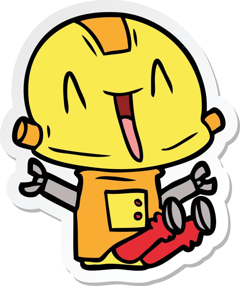 sticker of a cartoon robot vector