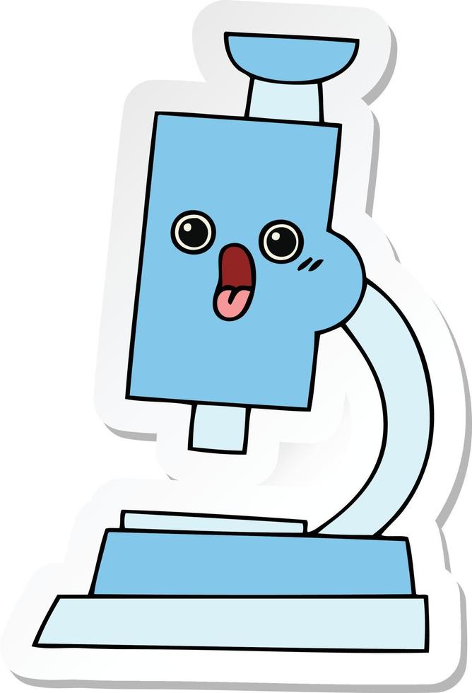 sticker of a cute cartoon microscope vector