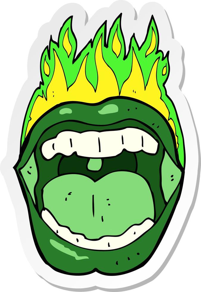 sticker of a cartoon halloween mouth vector