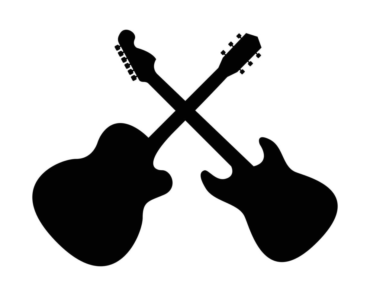 Ilustración de vector de guitarras cruzadas