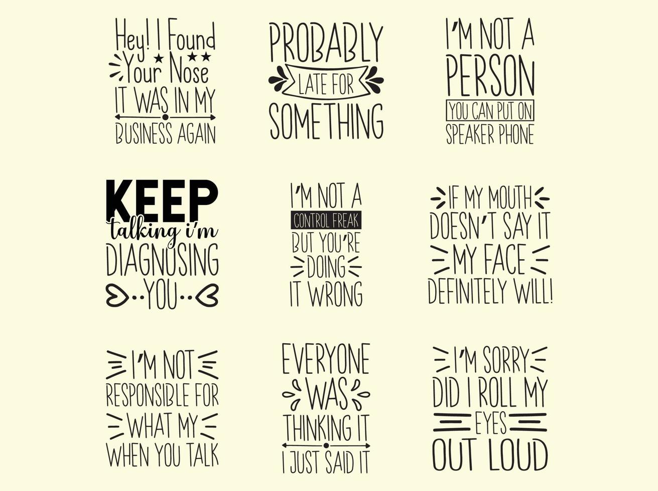 Sarcastic  t-shirt design bundle vector