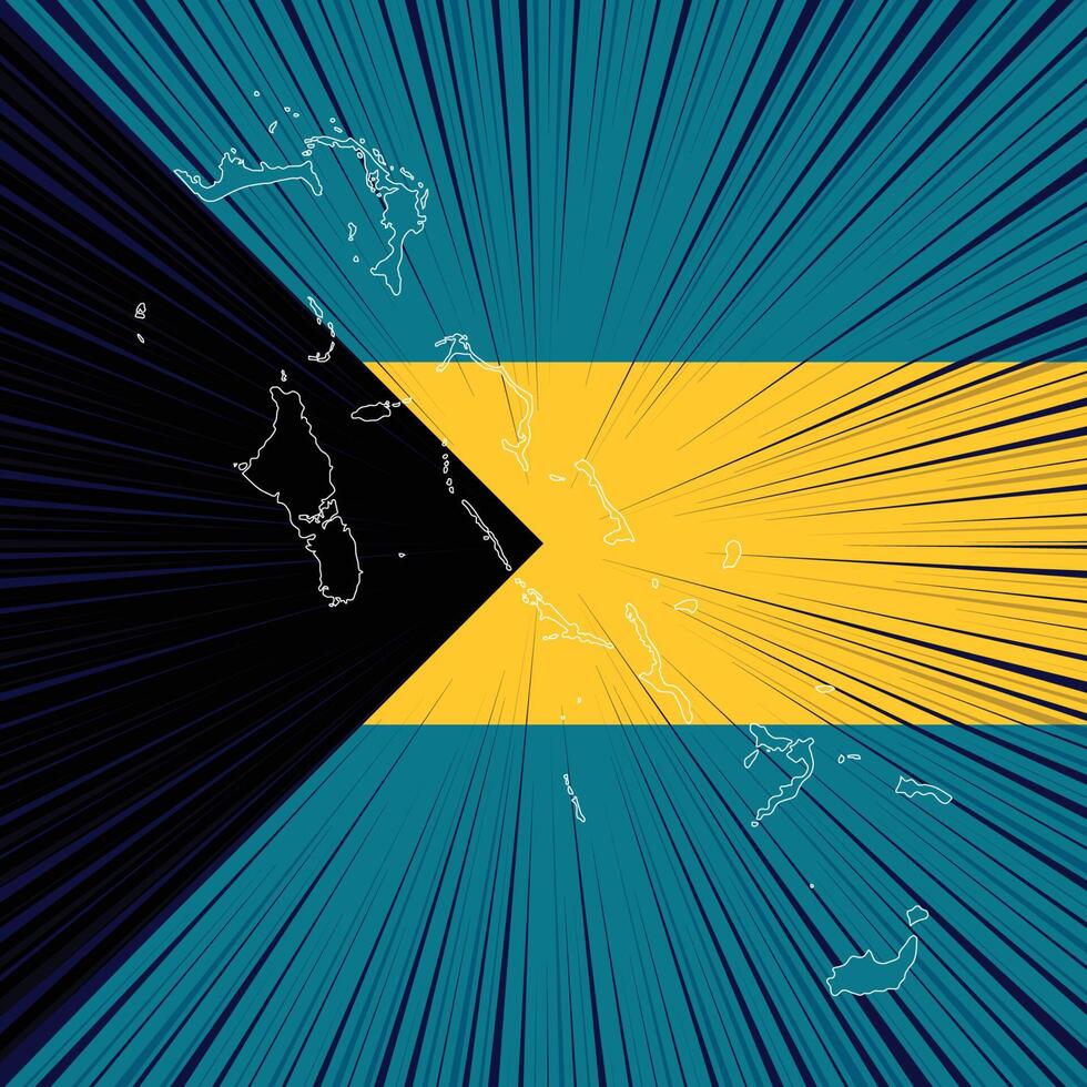 diseño del mapa del día de la independencia de bahamas vector