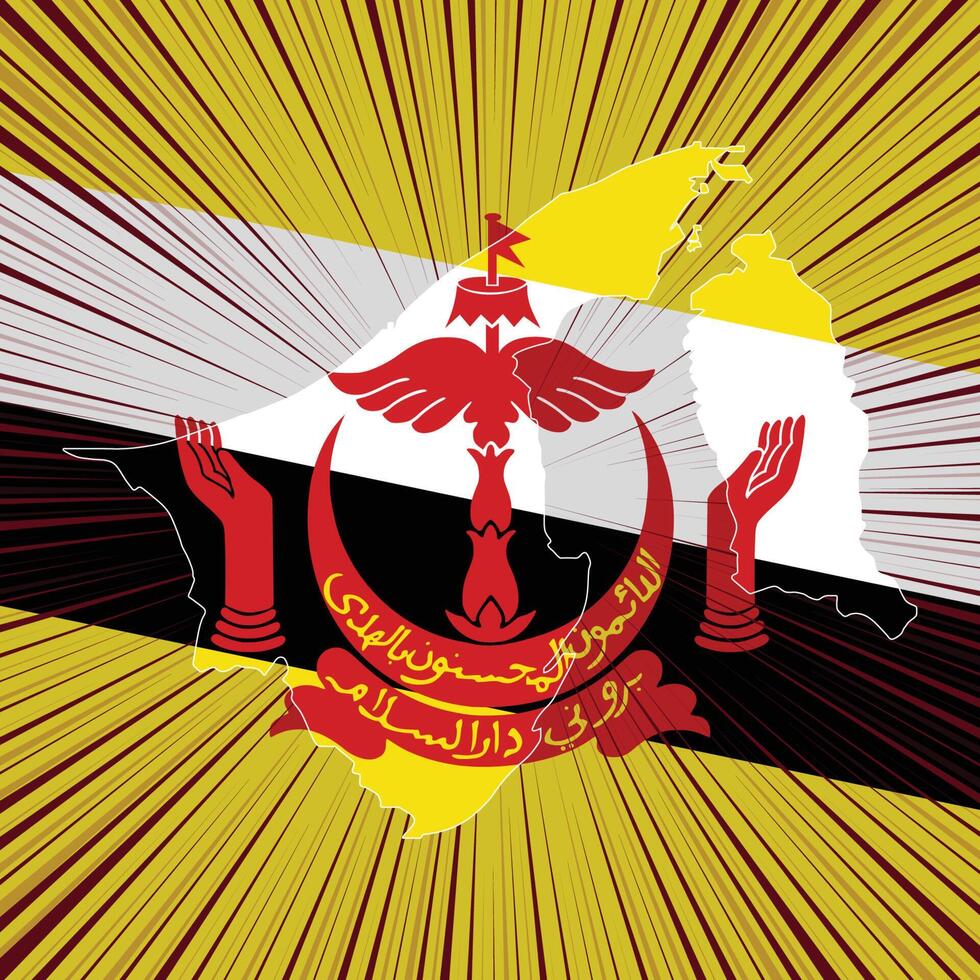 Brunei Independence Day Map Design vector