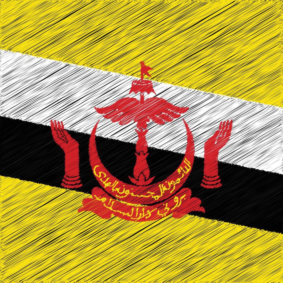Brunei Independence Day 23 February, Square Flag Design vector