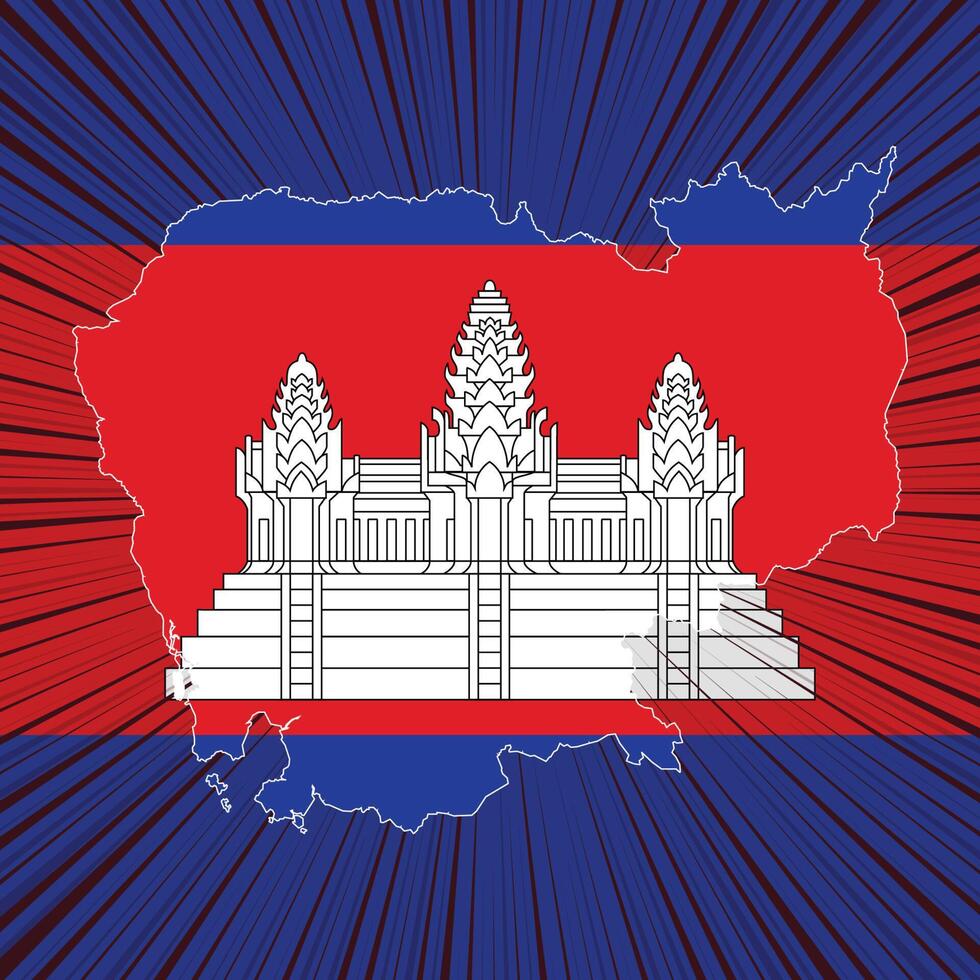 Cambodia Independence Day Map Design vector