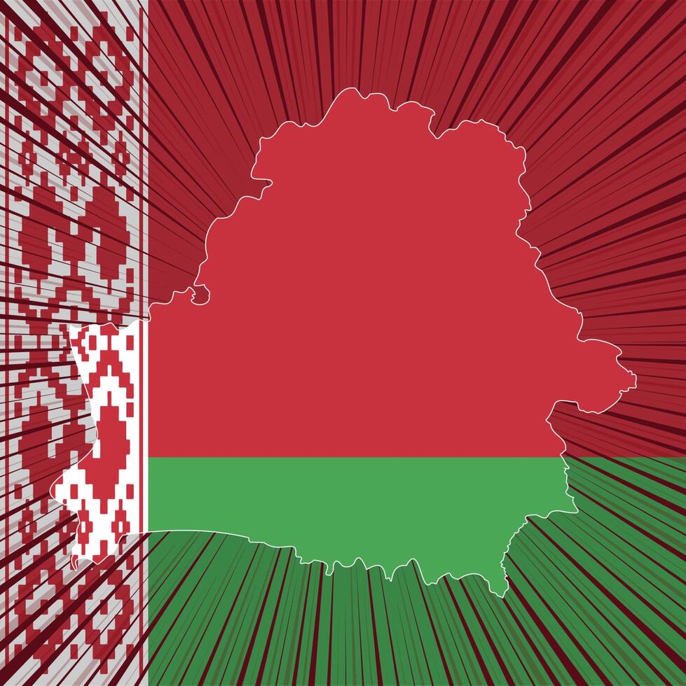 Belarus Independence Day Map Design vector