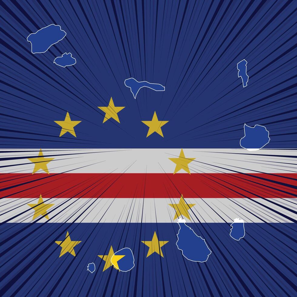 diseño del mapa del día de la independencia de cabo verde vector